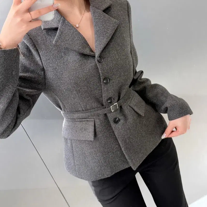 [BUNJANG] Double J Belted Jacket Set / 새상품 봄 벨트세트 자켓