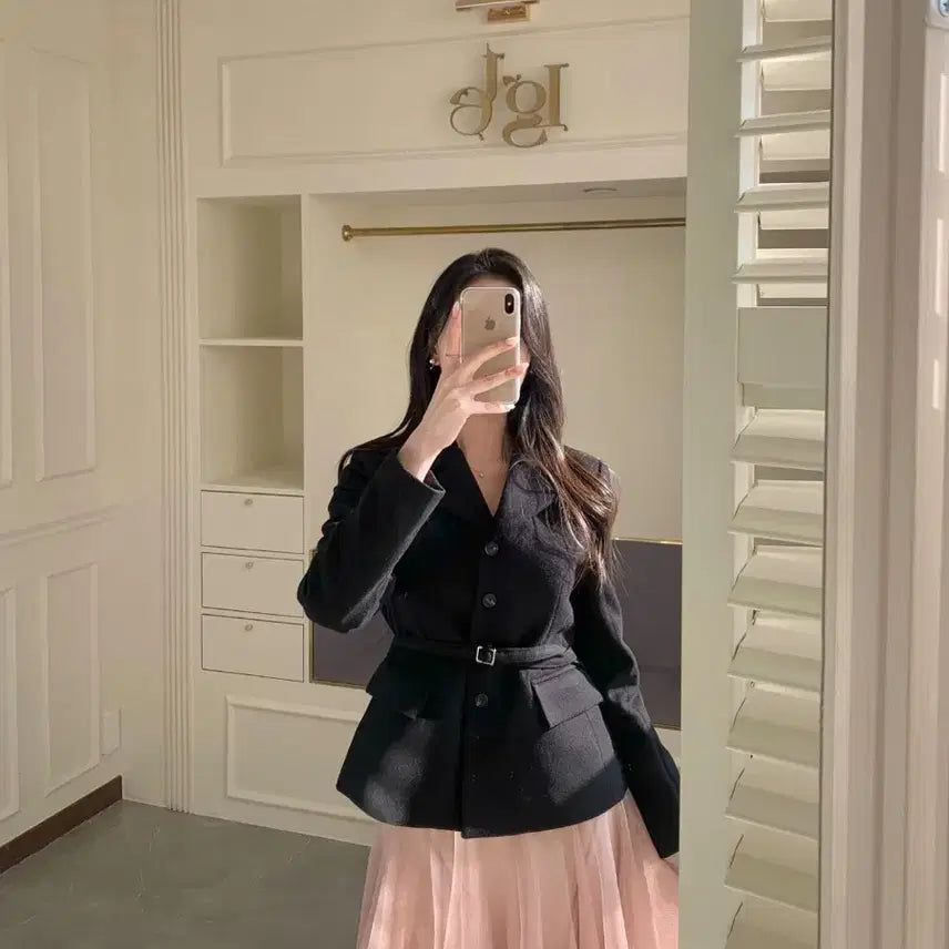 [BUNJANG] Double J Belted Jacket Set / 새상품 봄 벨트세트 자켓