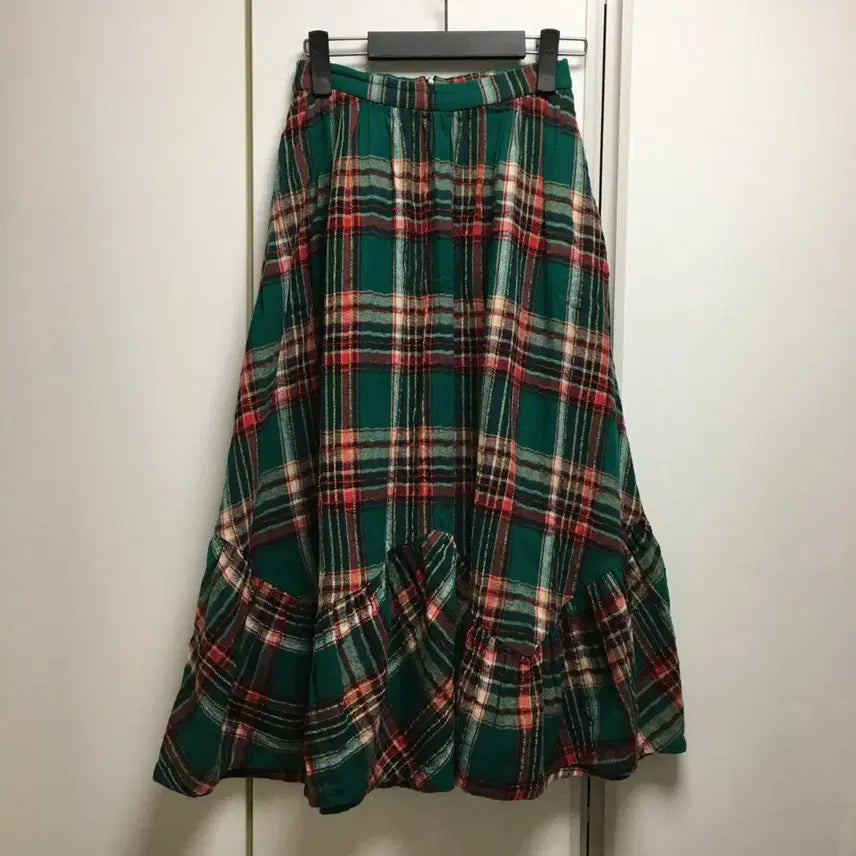 [BUNJANG] Vintage Check Long Skirt / 일본 빈티지 체크 롱스커트 모리걸