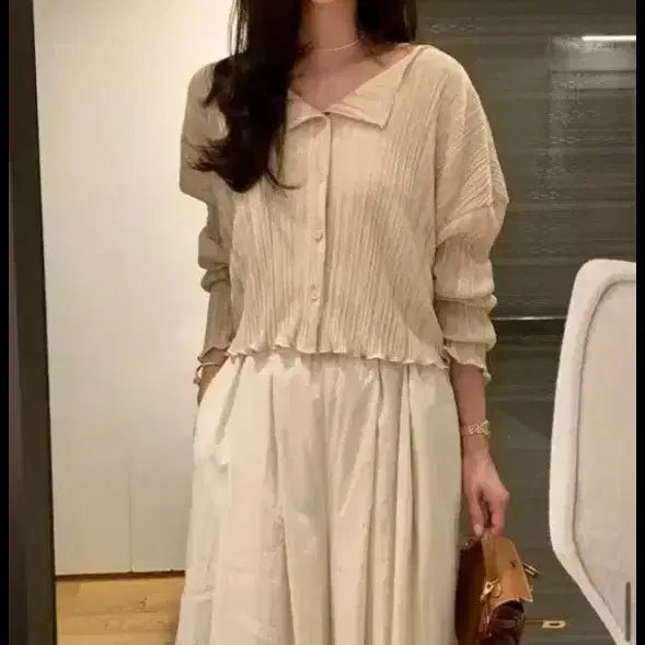 [BUNJANG] B.CINI Pleats Cardigan Set / 바이씨니 플리츠가디건세트