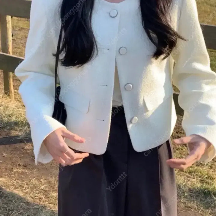 [BUNJANG] 라무어 르에 트위드 자체제작 아이보리 / 라무어 르에 트위드 자체제작 아이보리
