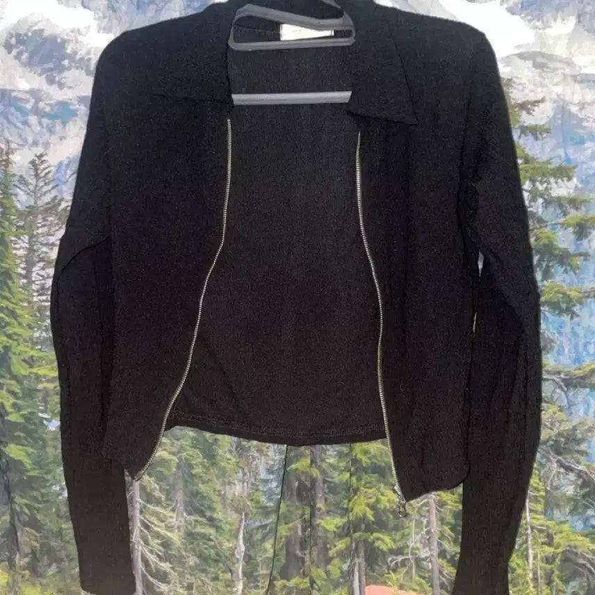 [BUNJANG] Cropped Cardigan / 블랙 크롭가디건 숏가디건 집업 크롭 닝닝 빈티지 스판 댄스부