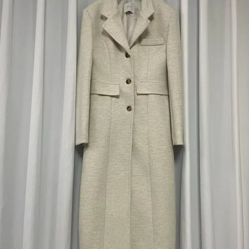 [BUNJANG] Wool Blend Long Coat Ivory 55 / 울혼방 롱 코트 아이보리 55