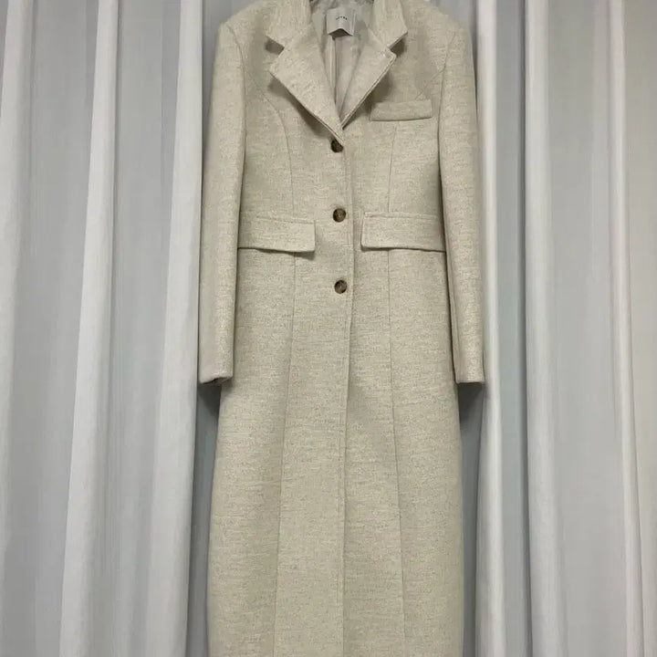[BUNJANG] Wool Blend Long Coat Ivory 55 / 울혼방 롱 코트 아이보리 55