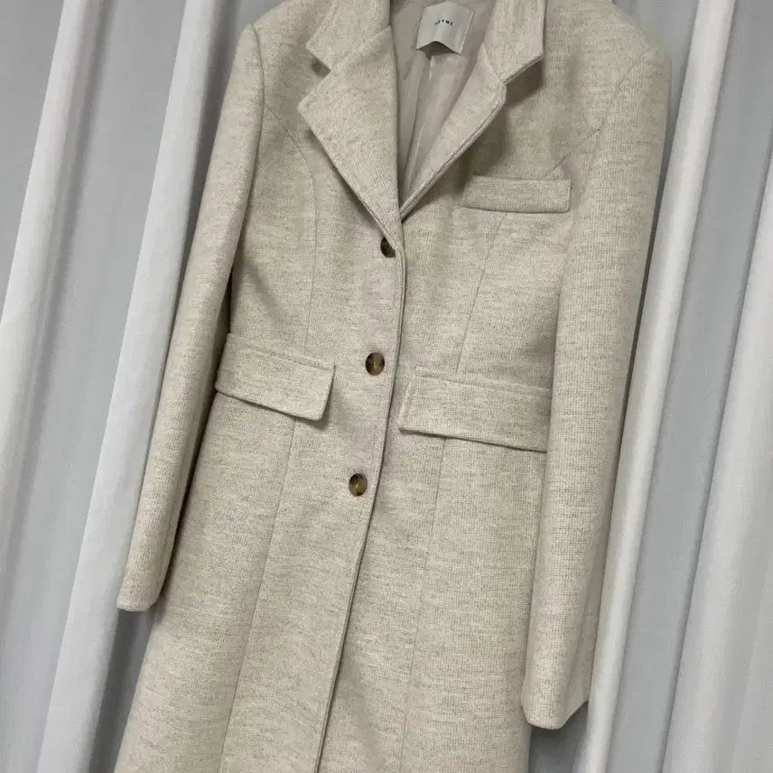 [BUNJANG] Wool Blend Long Coat Ivory 55 / 울혼방 롱 코트 아이보리 55
