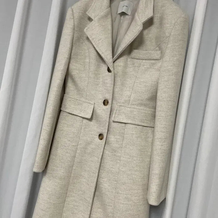 [BUNJANG] Wool Blend Long Coat Ivory 55 / 울혼방 롱 코트 아이보리 55