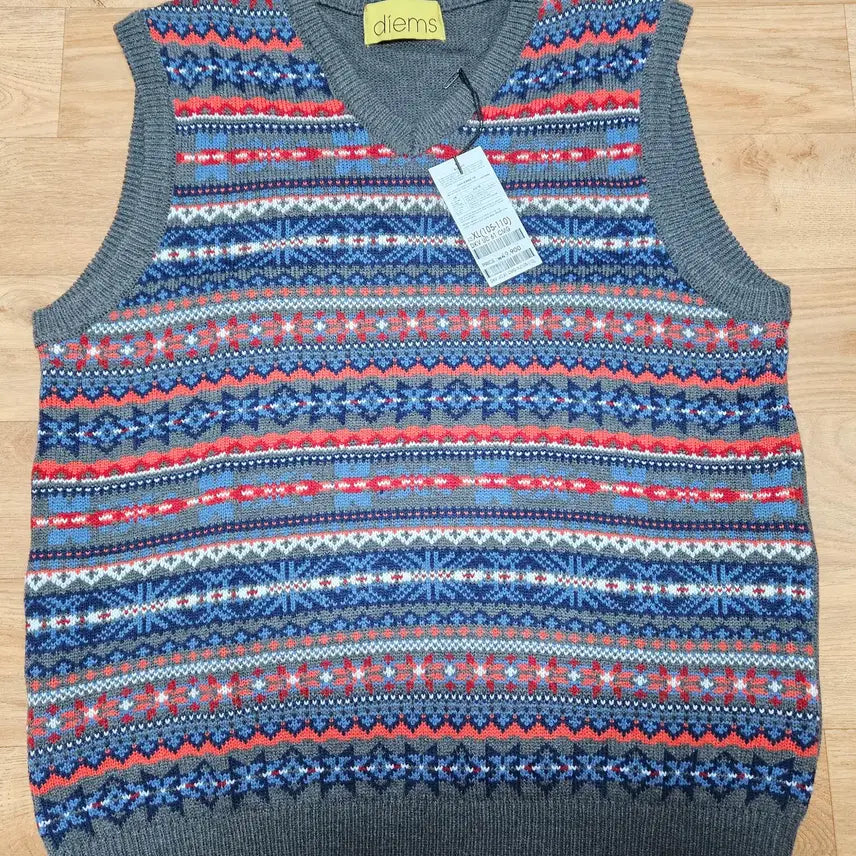 [BUNJANG] STCO Fair Isle Pattern Vest / STCO 페어아일 패턴 조끼 그레이 XL