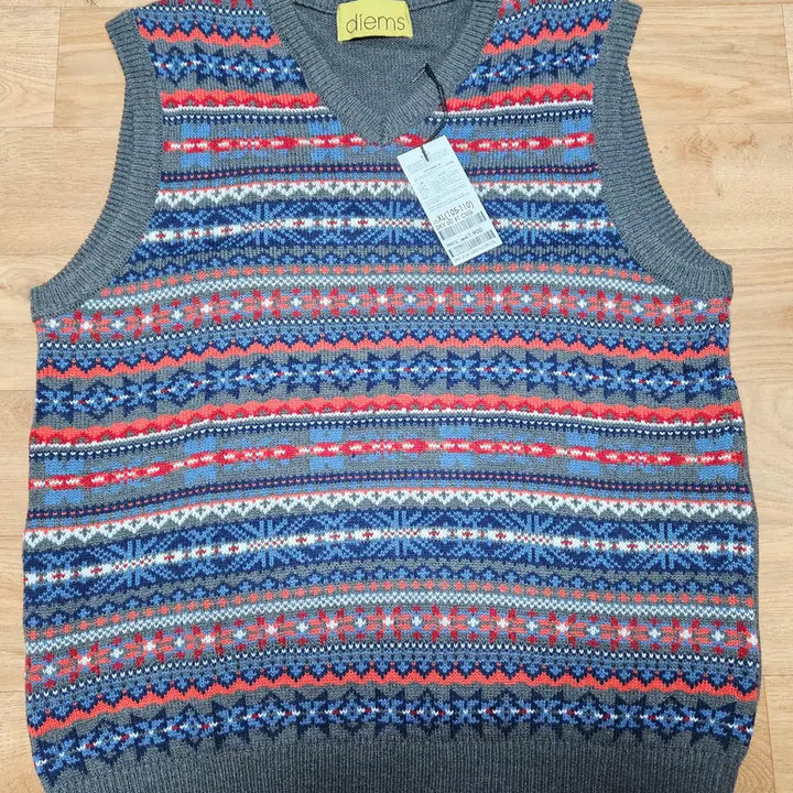 [BUNJANG] STCO Fair Isle Pattern Vest / STCO 페어아일 패턴 조끼 그레이 XL