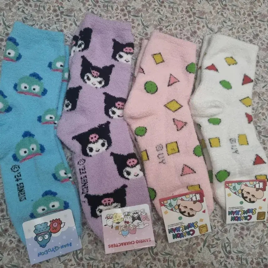 [BUNJANG] Sanrio Crayon Shin-chan Kuromi Hangyodon Socks / 새상품) 산리오 짱구는못말려 쿠로미 한교동 짱구 수면양말 양말 패션양말