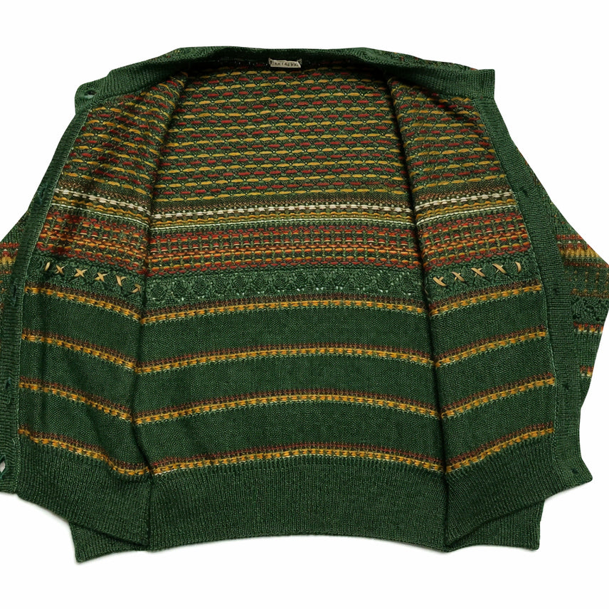 [BUNJANG] CLUB LACROSSE Nordic Pattern Knit Cardigan / JPN 80s~90s 일본 빈티지 레트로 모리걸 노르딕 패턴 니트 가디건