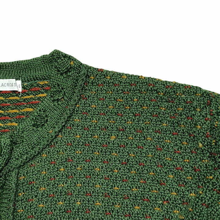 [BUNJANG] CLUB LACROSSE Nordic Pattern Knit Cardigan / JPN 80s~90s 일본 빈티지 레트로 모리걸 노르딕 패턴 니트 가디건