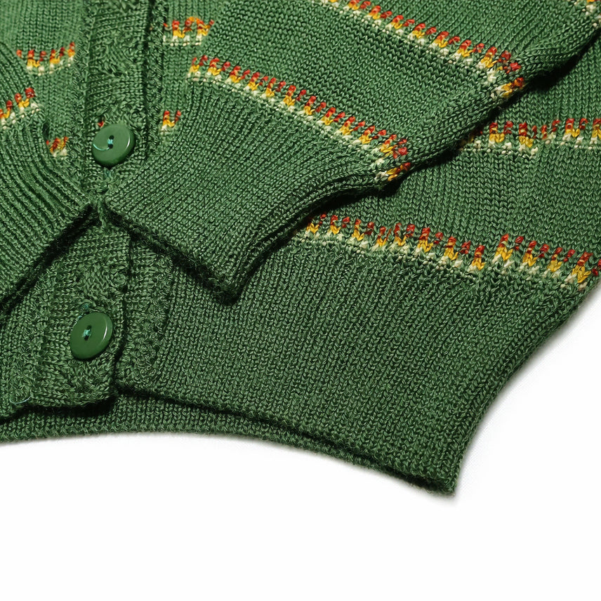 [BUNJANG] CLUB LACROSSE Nordic Pattern Knit Cardigan / JPN 80s~90s 일본 빈티지 레트로 모리걸 노르딕 패턴 니트 가디건
