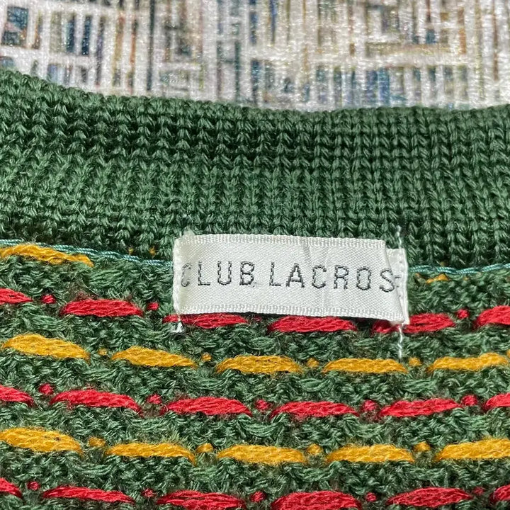 [BUNJANG] CLUB LACROSSE Nordic Pattern Knit Cardigan / JPN 80s~90s 일본 빈티지 레트로 모리걸 노르딕 패턴 니트 가디건
