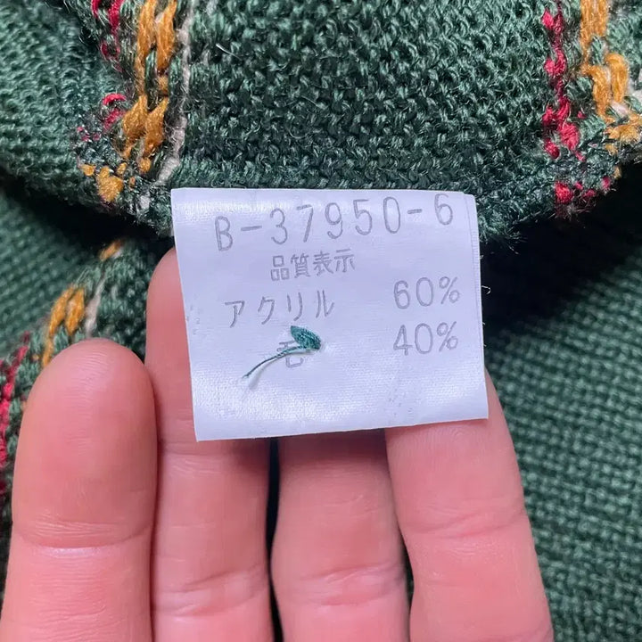[BUNJANG] CLUB LACROSSE Nordic Pattern Knit Cardigan / JPN 80s~90s 일본 빈티지 레트로 모리걸 노르딕 패턴 니트 가디건
