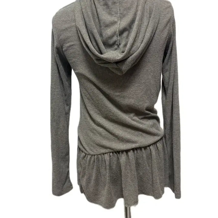 [BUNJANG] Avely Khaki Gray Shirring Long Hoodie / 에이블리 카키 그레이 셔링 롱 후디 옷 판매