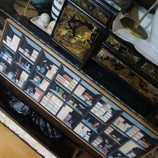 [BUNJANG] Lee Hyung-rok Folk Painting Eight-Panel Framed Screen / 이형록 민화8폭액자  102    36 센치