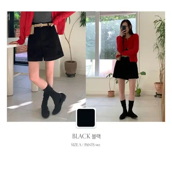 [BUNJANG] Morearound Corduroy Pleated Shorts / 모어라운드 팬츠.스커트 데어 코듀로이 숏 팬츠 플리츠 블랙