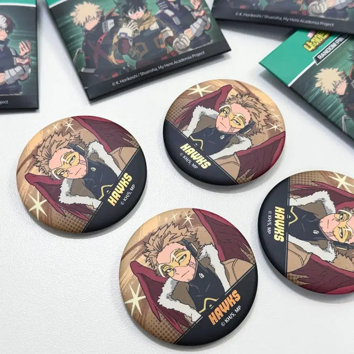 [SOLD OUT] 나히아 팝퍼블 캔뱃지 호크스 용산 팝업 히로아카 핀버튼 콜라보 카페 굿즈