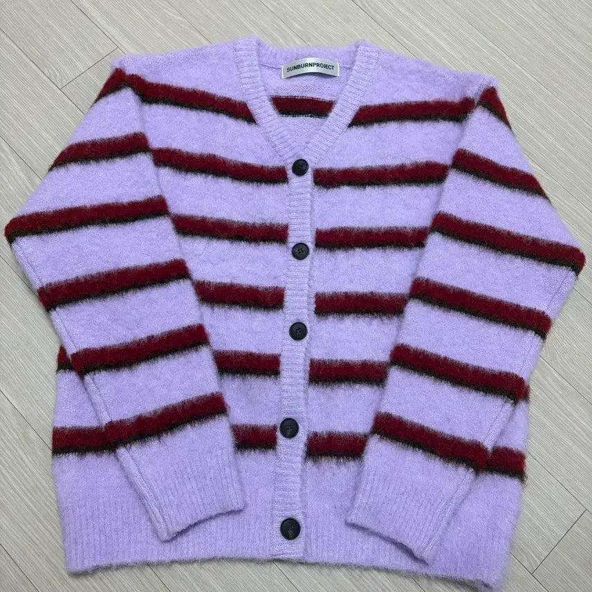 [BUNJANG] Sunburn Project Hairy Oversized Cardigan Purple / 새상품) 썬번프로젝트 헤어리 오버핏 가디건 퍼플