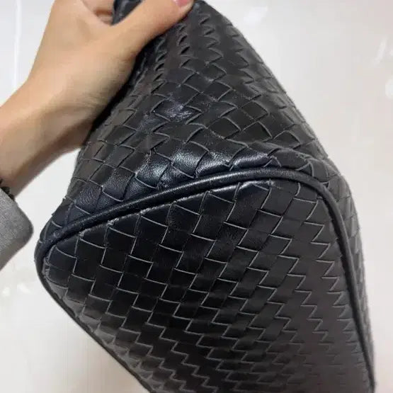 [BUNJANG] Black Woven Hobo Bag / 위빙 블랙 호보백 가방