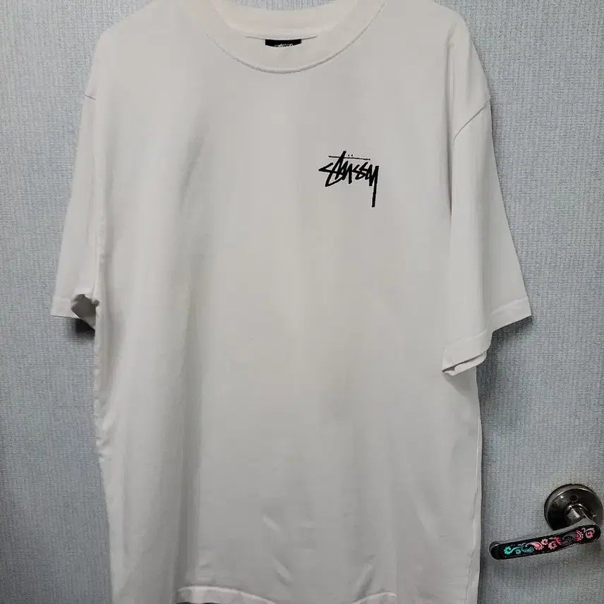 [BUNJANG] Stussy Cat Print T-shirt White / 스투시 고양이 프린팅 반팔 티셔츠 화이트