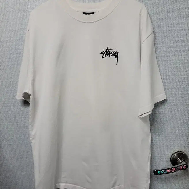 [BUNJANG] Stussy Cat Print T-shirt White / 스투시 고양이 프린팅 반팔 티셔츠 화이트
