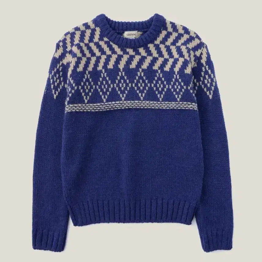 [BUNJANG] Sienne Noel Jacquard Knit Sweater / 시엔느 Noel 자카드 니트 블루