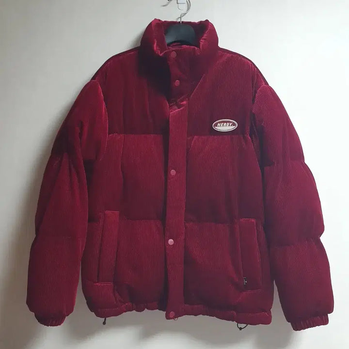 [BUNJANG] NERDY Corduroy Duck Down Short Padded Jacket Burgundy S / 널디 덕다운 코듀로이 숏패딩 버건디 S