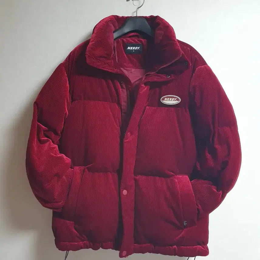 [BUNJANG] NERDY Corduroy Duck Down Short Padded Jacket Burgundy S / 널디 덕다운 코듀로이 숏패딩 버건디 S