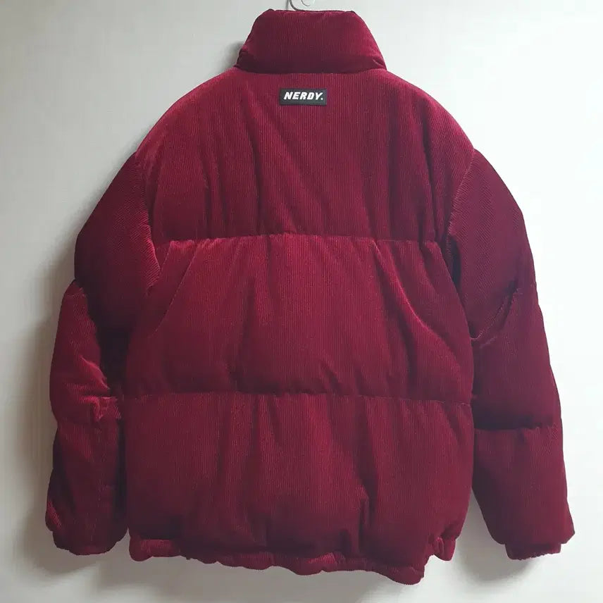 [BUNJANG] NERDY Corduroy Duck Down Short Padded Jacket Burgundy S / 널디 덕다운 코듀로이 숏패딩 버건디 S