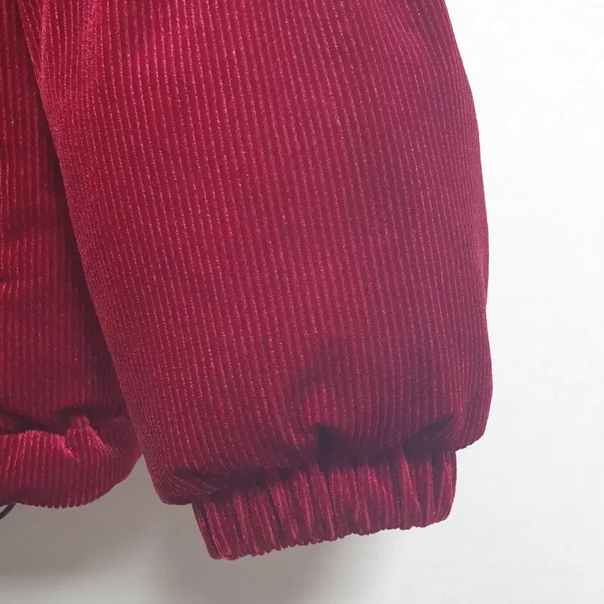 [BUNJANG] NERDY Corduroy Duck Down Short Padded Jacket Burgundy S / 널디 덕다운 코듀로이 숏패딩 버건디 S
