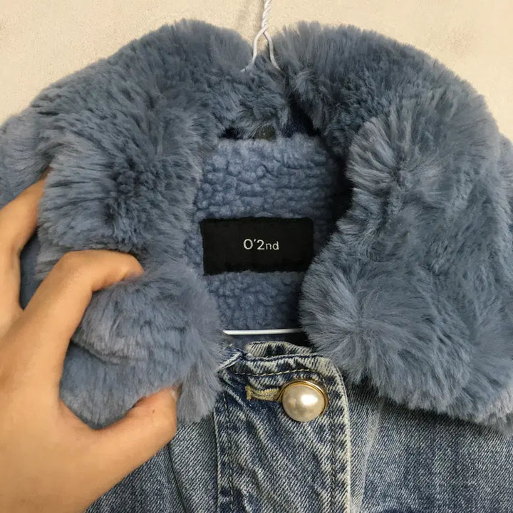 [BUNJANG] O!Z Sec PERTRIMING Pearl Denim Jacket / 오즈세컨 퍼트리밍 진주 데님 자켓