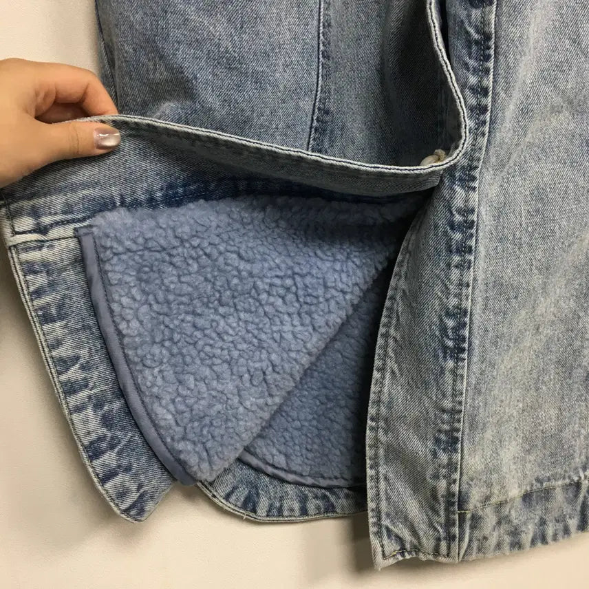 [BUNJANG] O!Z Sec PERTRIMING Pearl Denim Jacket / 오즈세컨 퍼트리밍 진주 데님 자켓