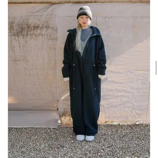 [BUNJANG] Muvwarm String Bodysuit All-in-One Jumpsuit Ash Navy Small / 무브웜 스트링 바디워머 올인원 점프수트 애쉬 네이비 스몰