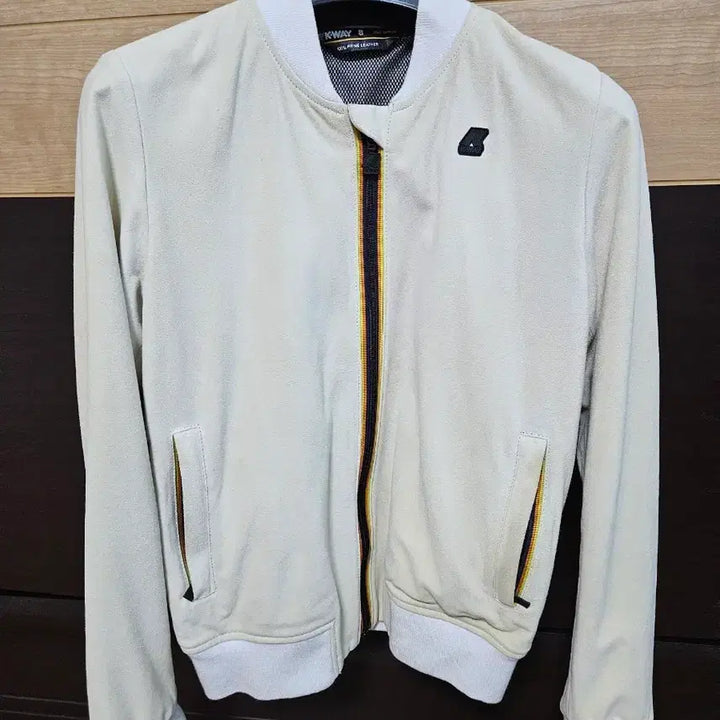 [BUNJANG] K-Way Suede Bomber Jacket Ivory / K-Way 스웨이드 봄버 자켓 아이보리