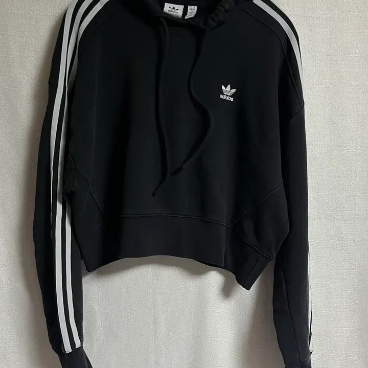 [BUNJANG] Adidas Crop Three-Stripe Hoodie S / 아디다스 크롭 삼선 후드티셔츠 후드티 S