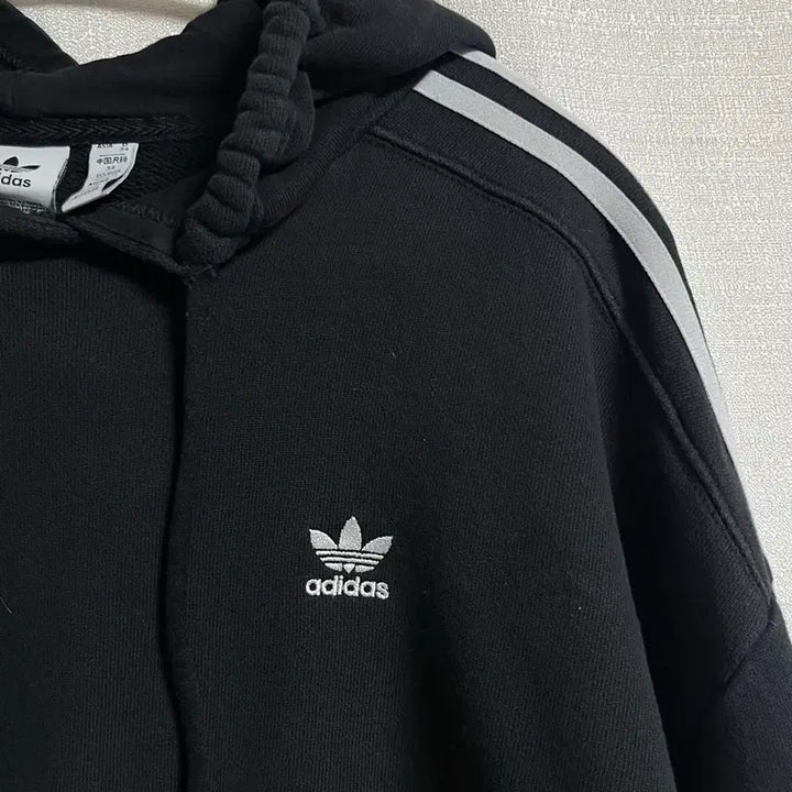 [BUNJANG] Adidas Crop Three-Stripe Hoodie S / 아디다스 크롭 삼선 후드티셔츠 후드티 S