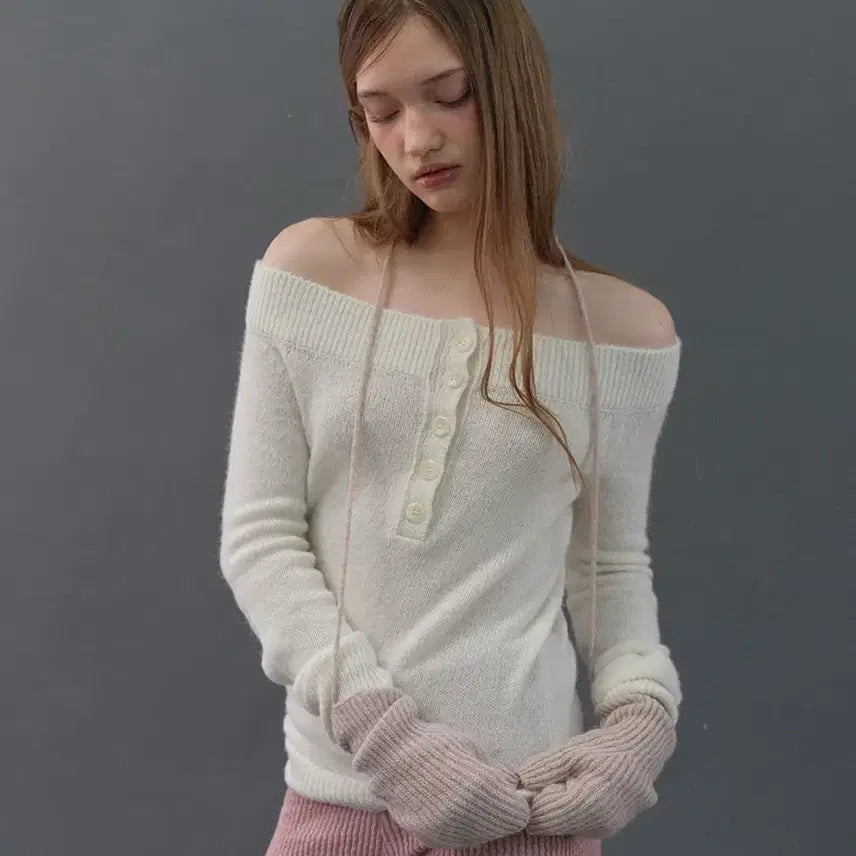 [BUNJANG] Lillykotz Mellow Knit Ivory Sweater / 릴리코츠 Mellow Knit 아이보리