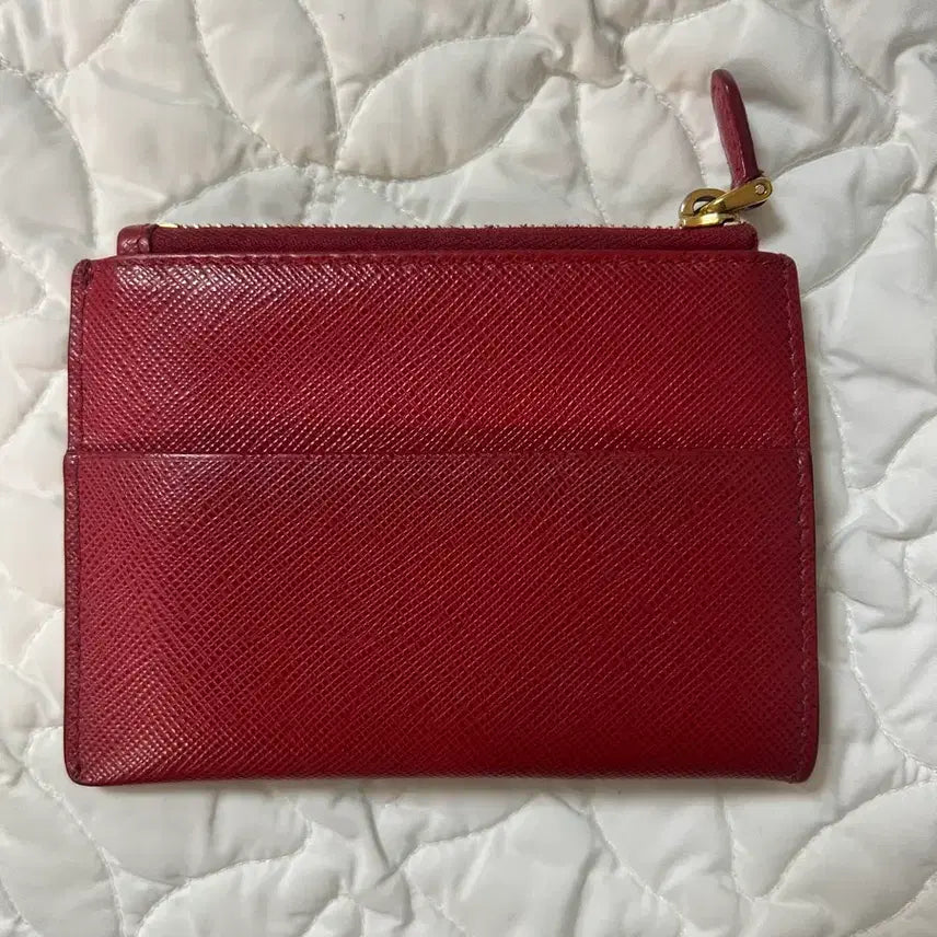 [BUNJANG] Prada Vitello Leather Slim Zipper Card Holder / 프라다 카드지갑 비텔로 가죽 슬림 지퍼 명함지갑 여성