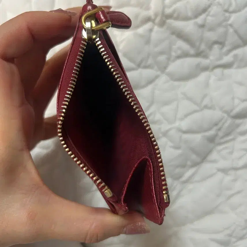 [BUNJANG] Prada Vitello Leather Slim Zipper Card Holder / 프라다 카드지갑 비텔로 가죽 슬림 지퍼 명함지갑 여성