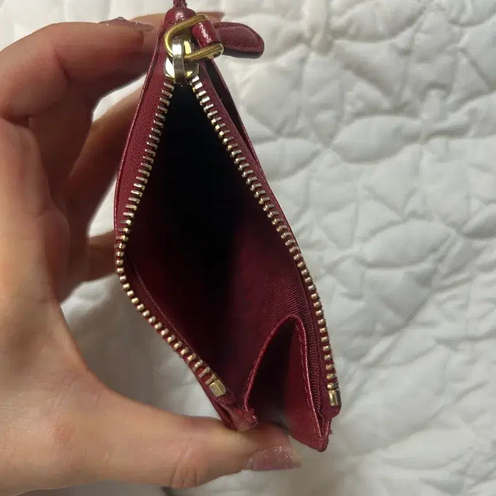 [BUNJANG] Prada Vitello Leather Slim Zipper Card Holder / 프라다 카드지갑 비텔로 가죽 슬림 지퍼 명함지갑 여성