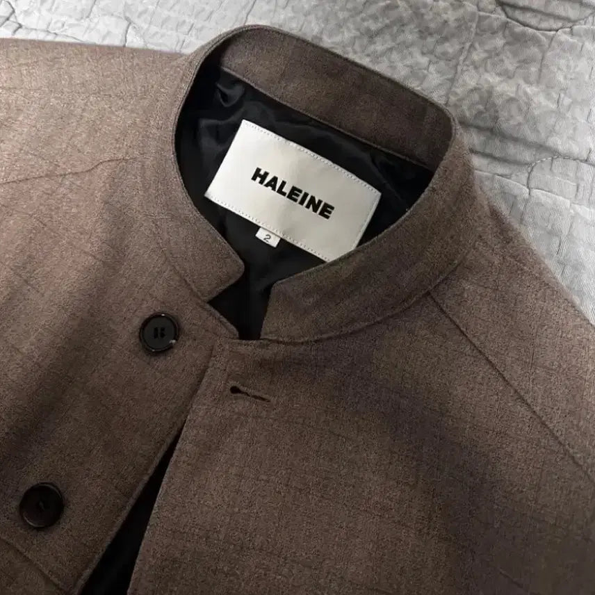 [BUNJANG] Allen Check Stand Collar Blazer Jacket / 알렌느 체크 스탠드 카라 블레이져 자켓