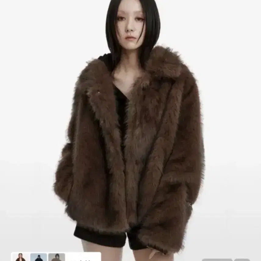 [BUNJANG] Roughneck Mocha Faux Fur Jacket (Size S) / 러프넥 모카 페이크 퍼자켓 s