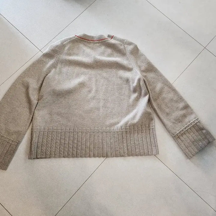 [BUNJANG] Hanseom Time Oatmeal Knit Sweater / 한섬의류 타임니트 오트밀색상 모.캐시미어 혼방