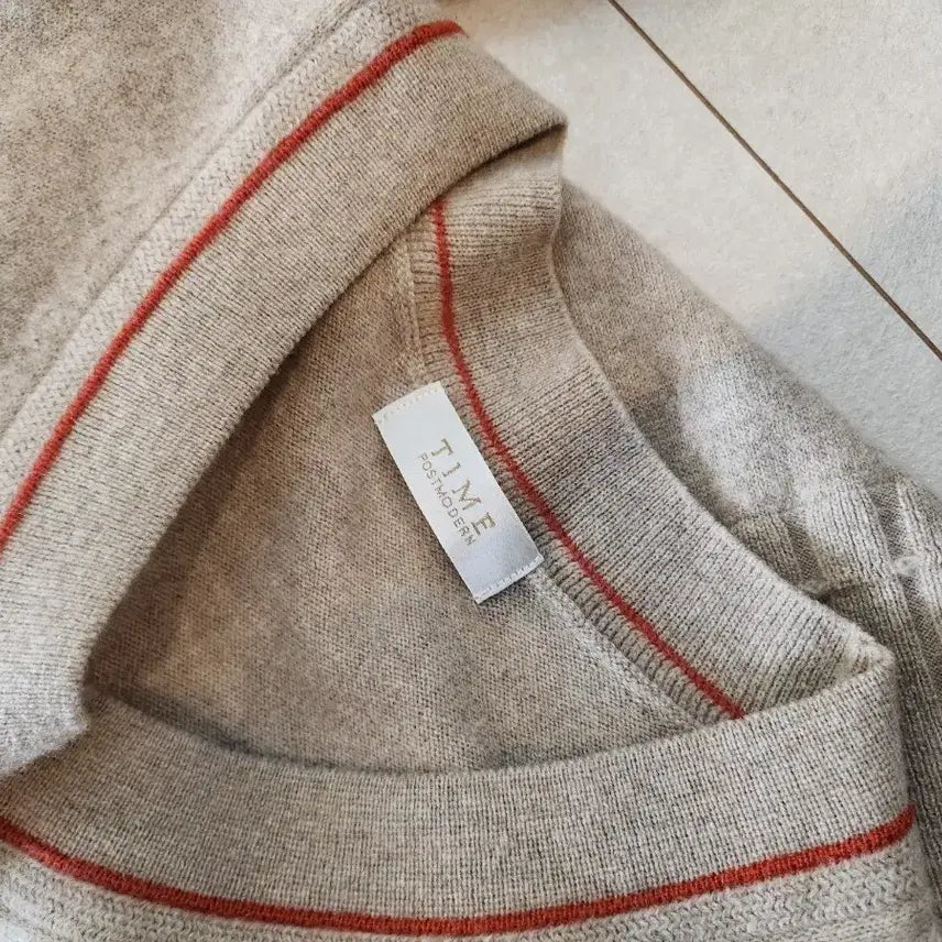 [BUNJANG] Hanseom Time Oatmeal Knit Sweater / 한섬의류 타임니트 오트밀색상 모.캐시미어 혼방