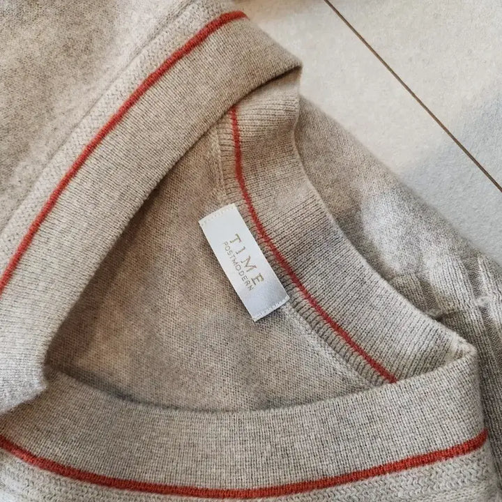 [BUNJANG] Hanseom Time Oatmeal Knit Sweater / 한섬의류 타임니트 오트밀색상 모.캐시미어 혼방