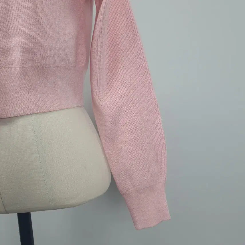 [BUNJANG] GU Pink Crop Knit Cardigan / 1138.GU 핑크 크롭 니트 가디건