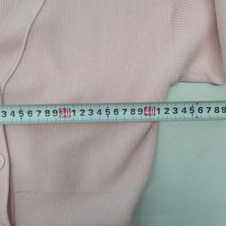 [BUNJANG] GU Pink Crop Knit Cardigan / 1138.GU 핑크 크롭 니트 가디건