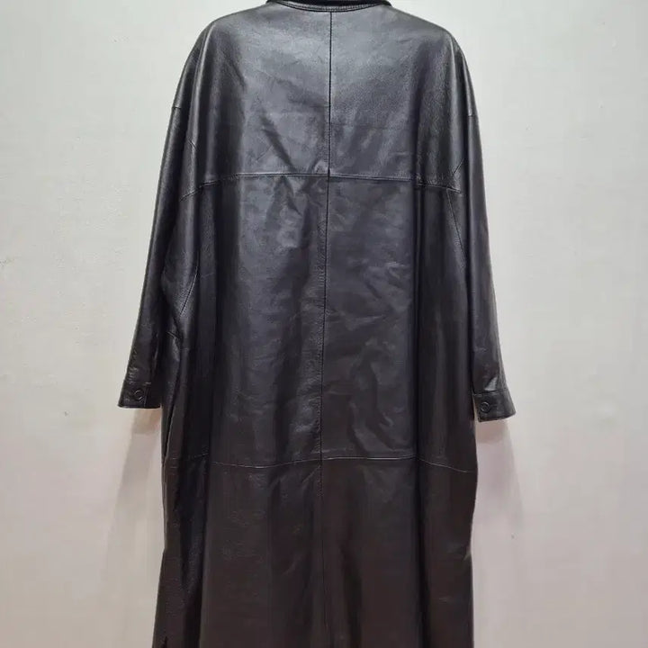 [BUNJANG] Leather Long Safari Jacket (Size 55~55) / 멋스런 가죽 롱사파리(55~통55)