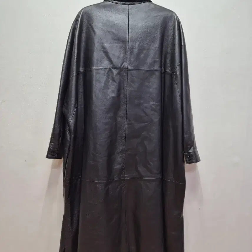 [BUNJANG] Leather Long Safari Jacket (Size 55~55) / 멋스런 가죽 롱사파리(55~통55)
